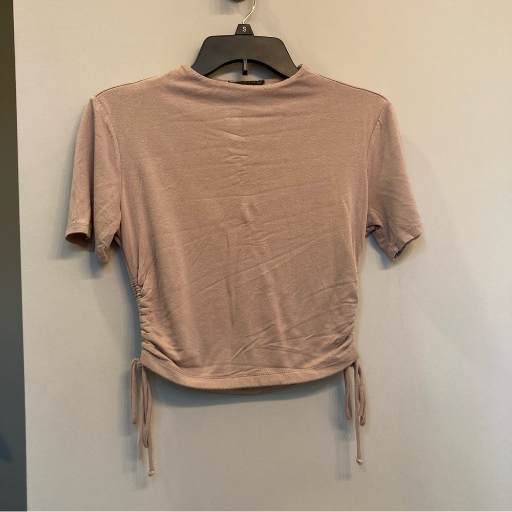 Women's Tan Ruched Top